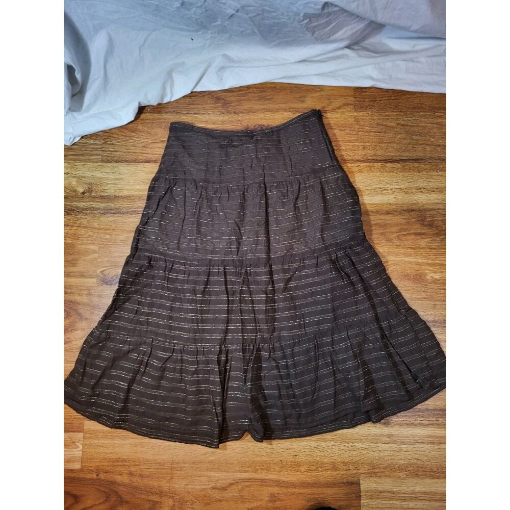Vintage Love On A Hanger Size 6 Y2K Brown Tiered Skirt